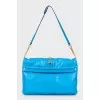 Blue clutch bag with gold hardware