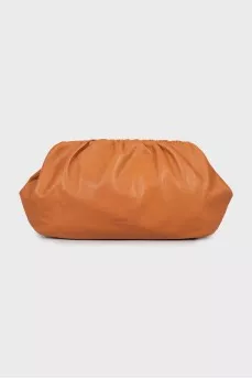 Дутый кожаный клатч 