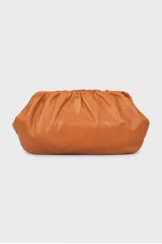 Дутый кожаный клатч 