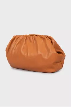 Дутый кожаный клатч 