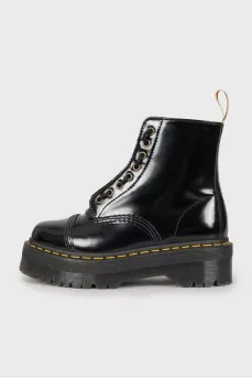 Patent leather boots with chunky soles
