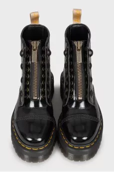 Patent leather boots with chunky soles
