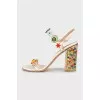 Leather sandals with appliqué