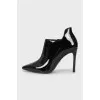 Patent stiletto ankle boots