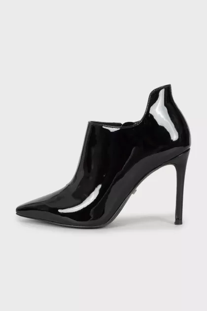Patent stiletto ankle boots