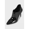 Patent stiletto ankle boots
