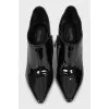 Patent stiletto ankle boots