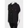 Loose-fitting blouse with gold-tone hardware