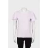 Purple ruffle sleeve T-shirt