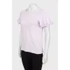 Purple ruffle sleeve T-shirt