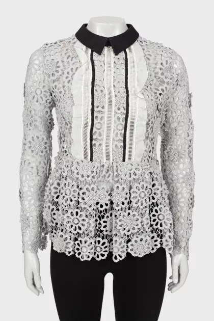 Woven collared blouse
