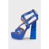 Blue heeled sandals