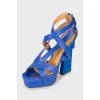 Blue heeled sandals