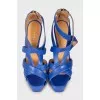 Blue heeled sandals
