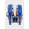Blue heeled sandals