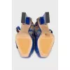 Blue heeled sandals