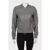 Gray leather jacket