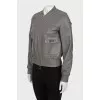 Gray leather jacket