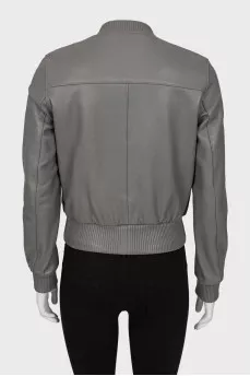 Gray leather jacket
