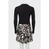Black and white dress with a patterned hem