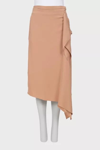 Straight skirt with frill