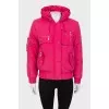 Pink down jacket with pockets