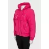Pink down jacket with pockets