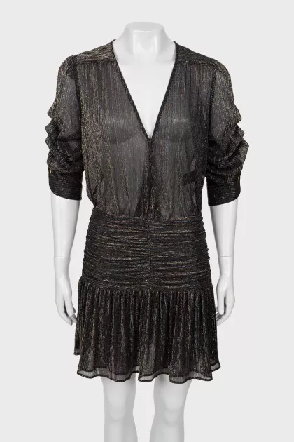Translucent dress with lurex