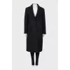 Wool coat with studded collar