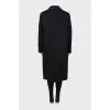 Wool coat with studded collar