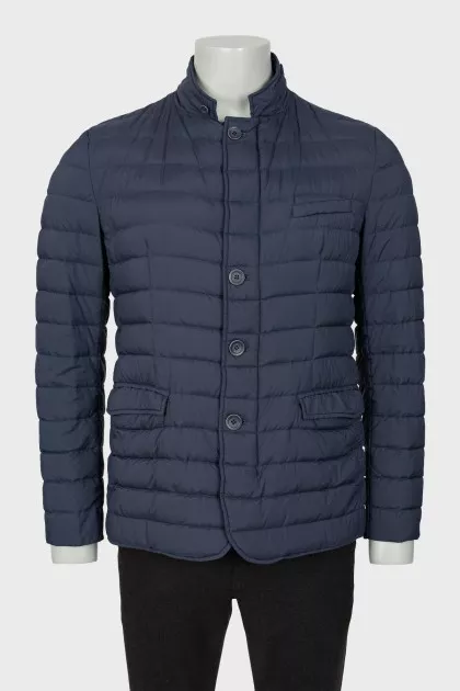 Men's dark blue quilted jacket