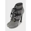 Grey lace-up boots 