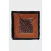 Combined color scarf with pattern