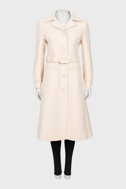 Slim fit wool coat