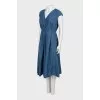 Denim dress with draped waist