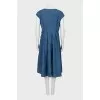 Denim dress with draped waist