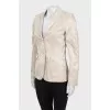 Beige blazer with peak lapels