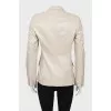 Beige blazer with peak lapels