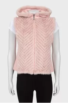Pink vest with fur