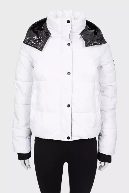 Black and white quilted jacket