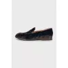 Printed textile loafers