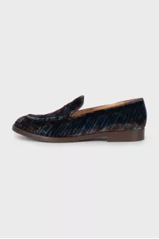 Printed textile loafers