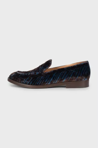 Printed textile loafers