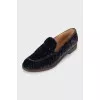 Printed textile loafers