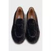 Printed textile loafers