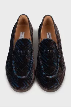 Printed textile loafers