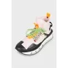 Mixed color textile sneakers
