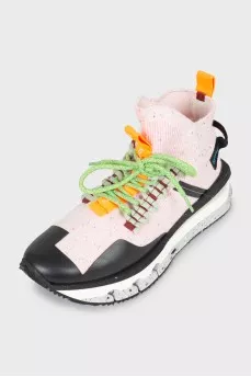 Mixed color textile sneakers