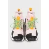 Mixed color textile sneakers