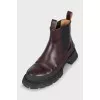 Leather boots with chunky soles